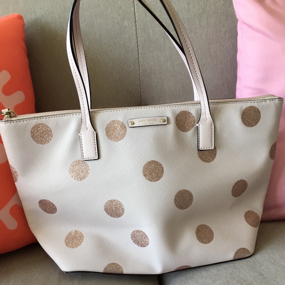 Kate Spade Ramey Haven Lane Pink Polka Dot Purse - Picture 3 of 12